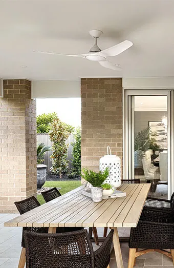 Outdoor ceiling fan installed on a Gold Coast patio
