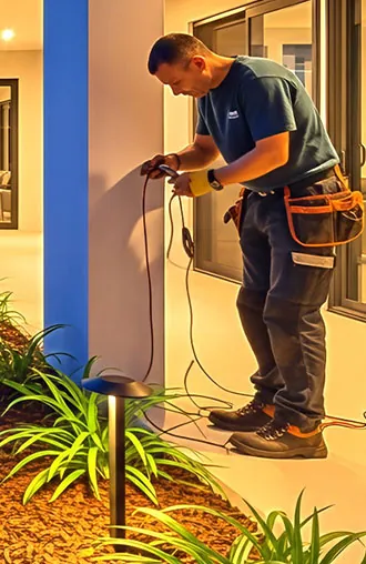 Licensed Gold Coast electrician at work