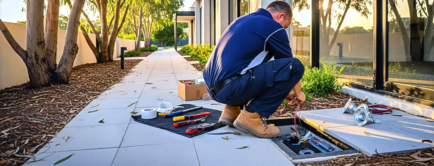 Gold Coast electrician installing lighting and power
