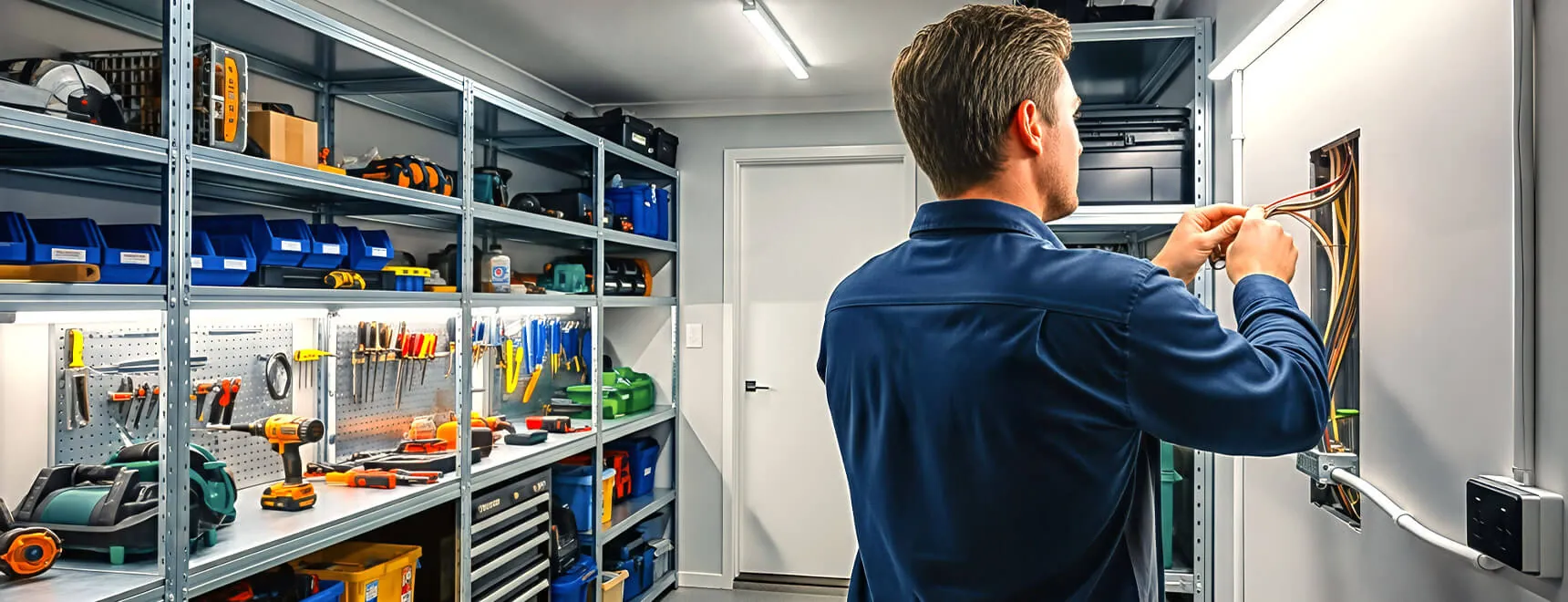 Licensed electrician testing switchboard during Gold Coast safety inspection
