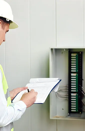 Electrician performing electrical fault testing on Gold Coast property