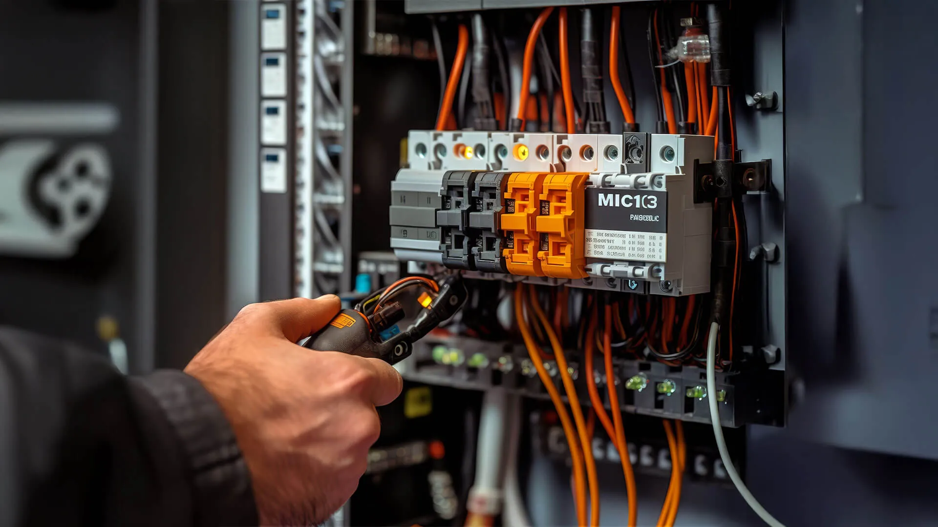 Electrician upgrading a residential switchboard on the Gold Coast
